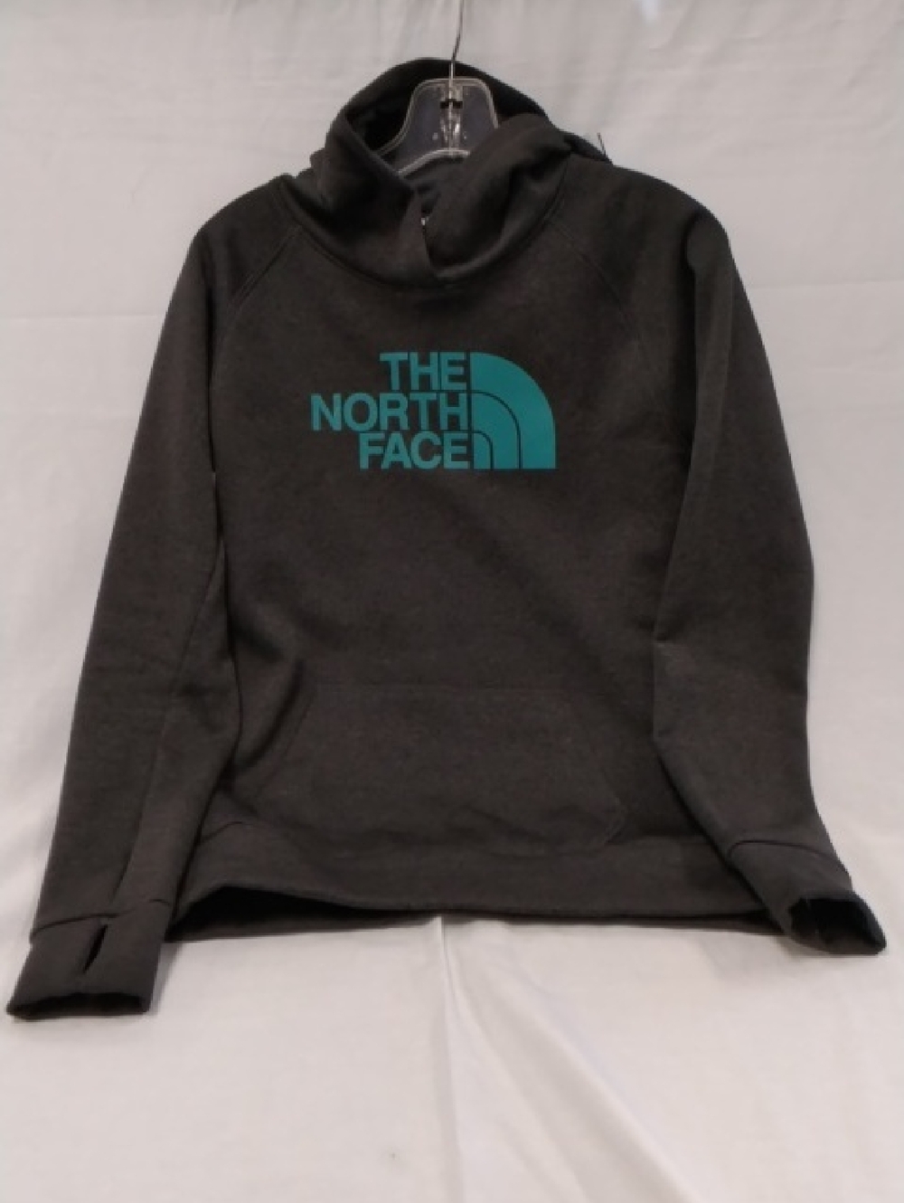 The North Face Charcoal Pullover with Teal Logo